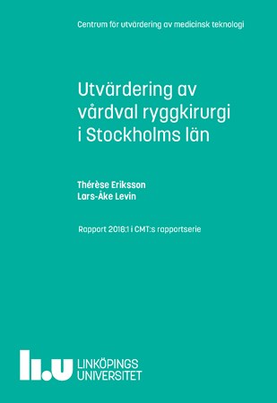Omslag för publikation 'Utvärdering av vårdval ryggkirurgi i Stockholms län'