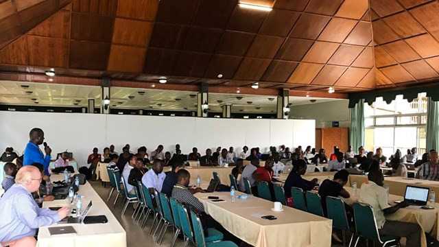 Deltagare vid nätverksmötet i Entebbe, Uganda, 2018.